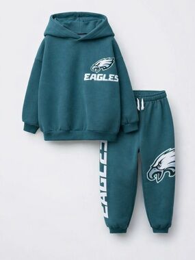 Zara Philadelphia Eagles Kids Matching Set Hoodie + Jogger Pants Size 6 (116 cm)